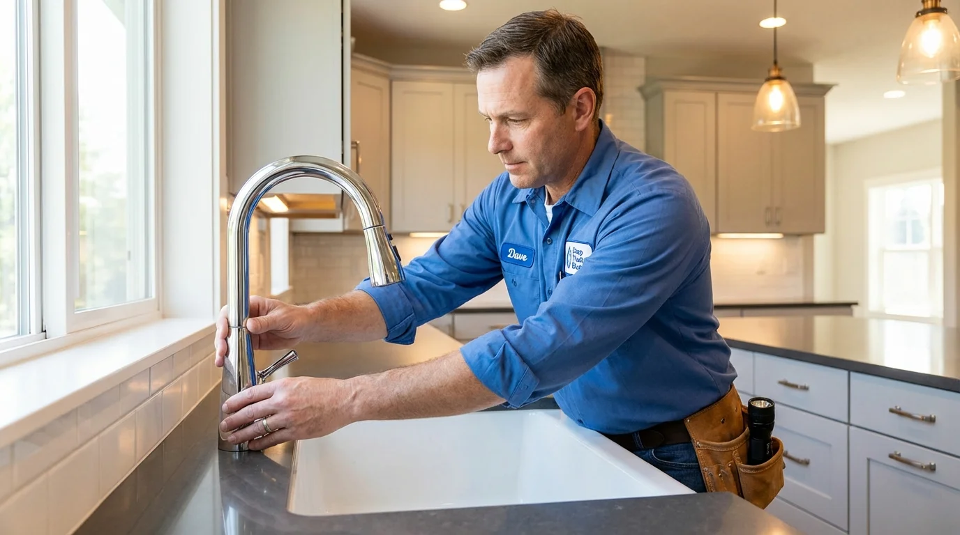 Kitchen faucet installation by Johns Plumbing LLC in Huntingtown
